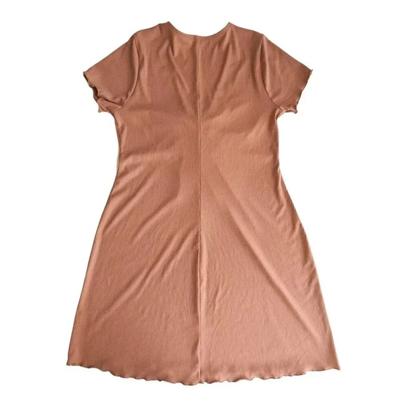 BP Mocha Ribbed Lettuce Trim Mini Dress Size 1X - Picture 6 of 8